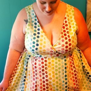 Bea & Dot modcloth colorful dot dress 4x(26/28)